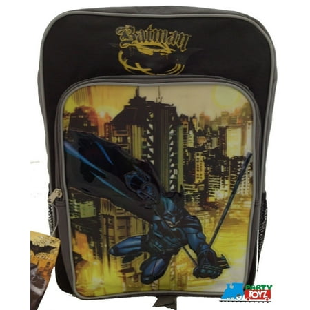 Accessory Innovations Batman Large 16 Cloth Backpack Book Bag Pack Gray