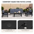 thumbnail image 5 of KINGYES 7 Piece HDPE Patio Furniture Set, All Weather Outdoor Modular Sectional Sofa Set, Patio Conversation Set for Backyard, Deck, Poolside, Black Frame with Grey Cushions, 5 of 7