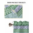 thumbnail image 6 of Purple Green Boho Bathroom Window Curtain, Vintage Ethnic Tribe Abstract Art Light Filtering Coffee Kitchen Curtains, Bedroom Living Room Curtains 2 Panel 84"x63", 6 of 6
