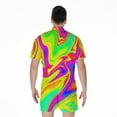 thumbnail image 2 of Abstract Liquid Trippy Short Sleeve Men'S Rompers Casual Summer Jumpsuits Outfit, 2 of 4