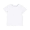 thumbnail image 2 of xiaxaixu Children's Solid Cotton T-shirt, Short Sleeve Round Neck Top, 2 of 5