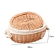 thumbnail image 2 of Wicker Rattan Storage Basket with Lid Room Decor Toy Debris Finishing Storage Tool Storage Basket S, 2 of 5