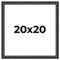 20x20 Frame Black Real Wood Picture Frame Width 1.25 inches | Interior Frame Depth 0.5 inches |
