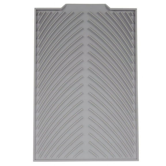 Silicone Dish Drying Mat Flume Folding Draining Mat,Rectangle Drain Mat Drying Dishes Pad Heat Non-Slip Tray Gray