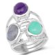 thumbnail image 1 of 4.00 Carat Genuine Multi Stone .925 Sterling Silver Ring QJ Model, 1 of 3