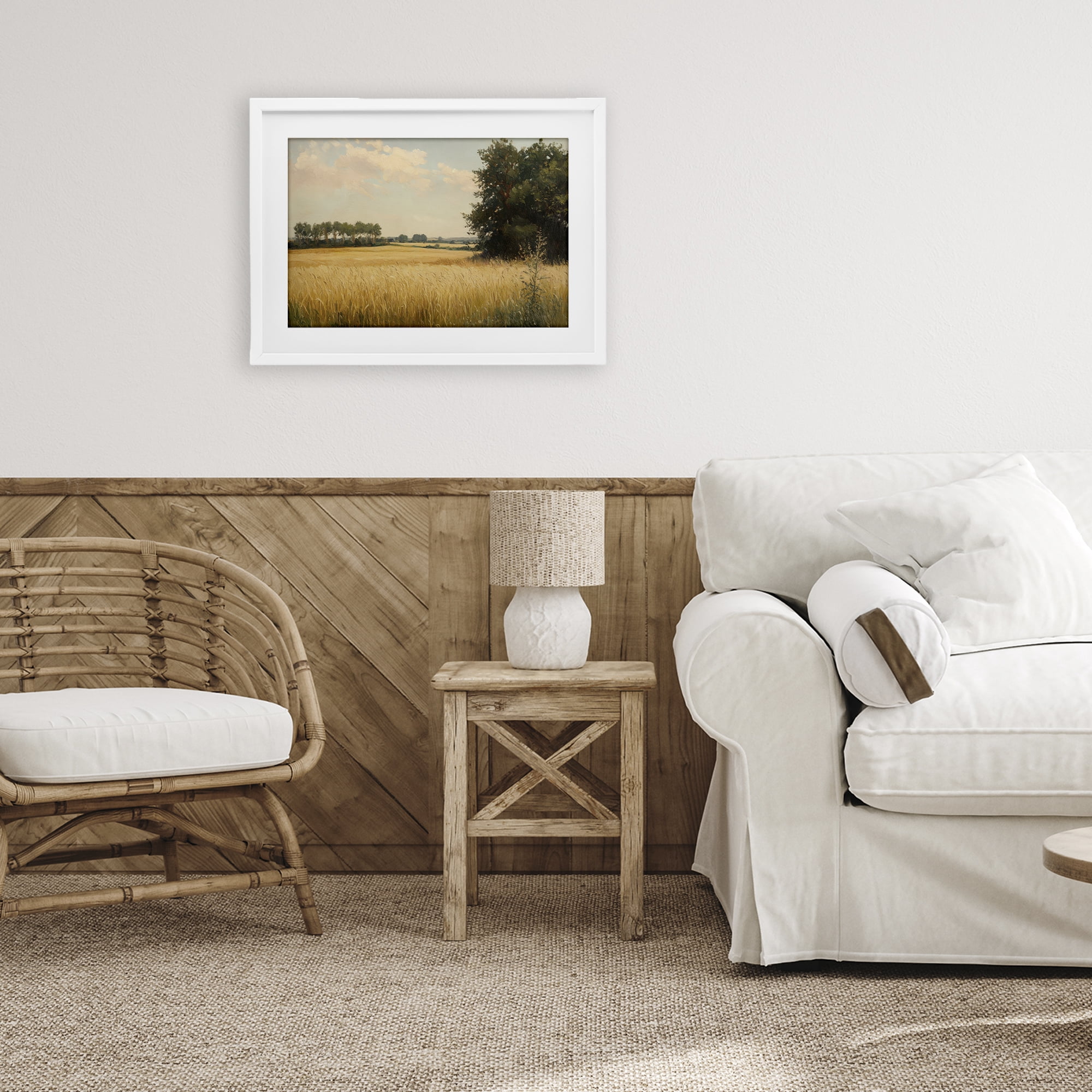 Stupell Industries Where The Wheat Grows White Framed Print Under Glass, design by Petal Prints Design