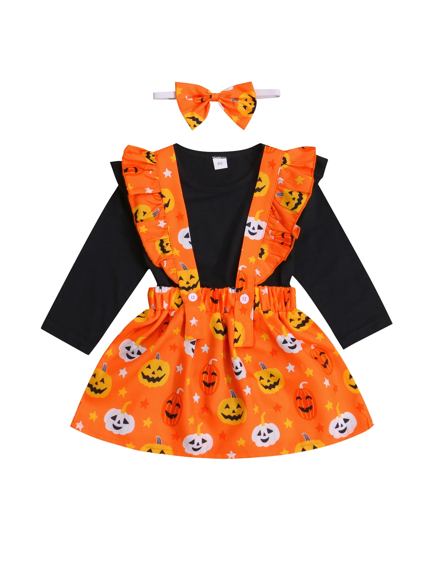 Winter Newborn Cute Cotton All Saints’Day Clothes Pumpkin Playsuit Long Sleeves Romper Jumpsuit Outfit Set