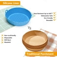 thumbnail image 5 of AOWOO 3 Pack Air Fryer Silicone Liners Pot for 3 to 5 QT, Air Fryer Silicone Basket Bowl, Replacement of Flammable Parchment Paper, Reusable Baking Tray Oven Accessories (Top 7.5in, Bottom 6.8in), 5 of 6