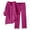 C-Hot Pink181, variant on DHFJKG Womens 2 Piece Set Spring Summer Outfits Long Sleeve Notch V Neck Button Up Shirts Loose Fit Pants With Pockets Casual Streetwear Vacation Clothes Stylish Outfit