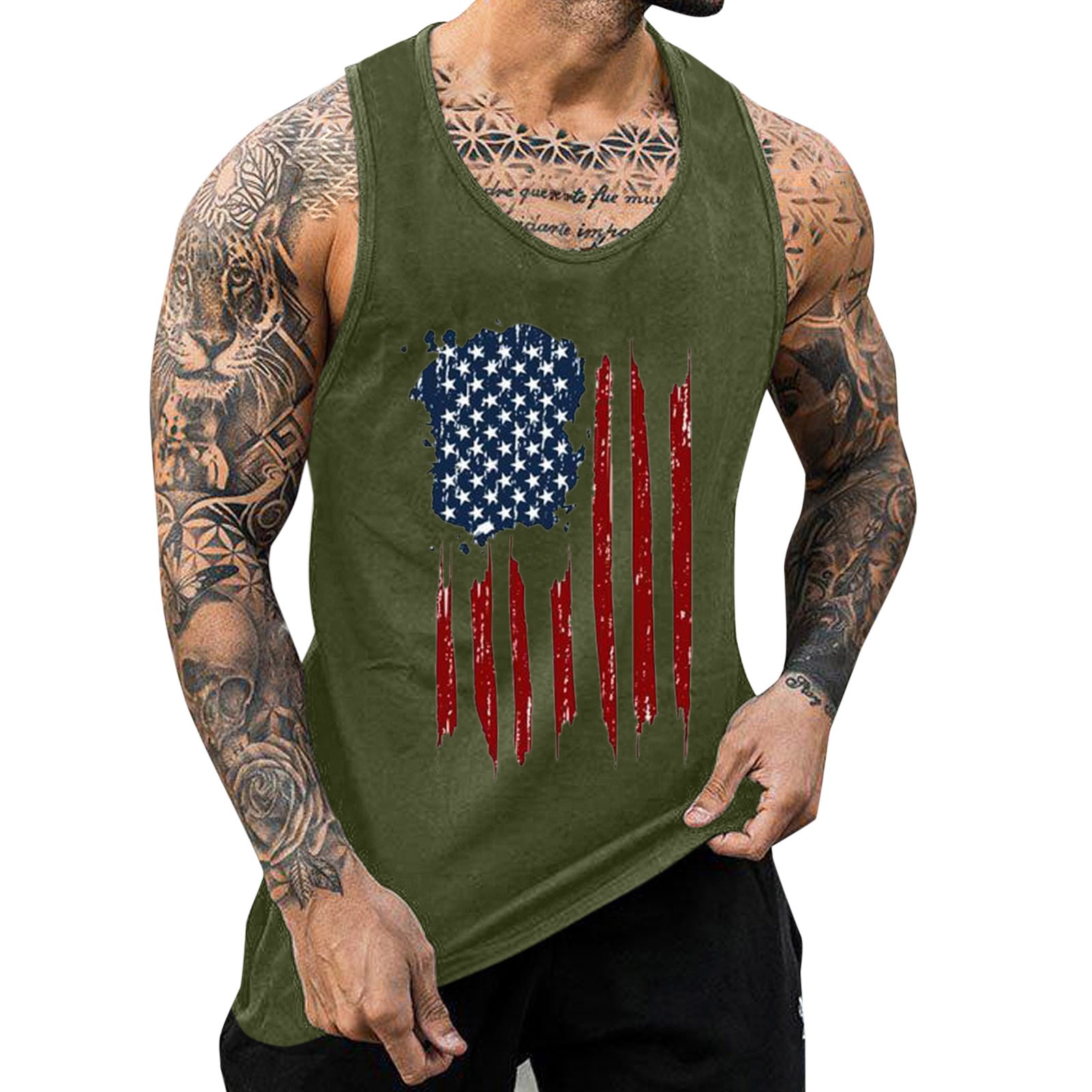 TOWED22 Tank Top Men,Men's Lightweight Pima Cotton Tank Tops Crew Neck