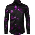 thumbnail image 3 of Nueva camisa de moda para hombre con estampado 3D de flores, solapa con botones, camisa de manga larga, ropa de fiesta, diseño de estilos, camisas cómodas, 3 of 5