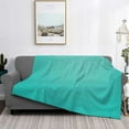 Qokaie Turquoise Glitter Drawing Flannel Blanket , Luxurious Ultra Soft