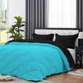 thumbnail image 4 of DNG Creations 5 Piece Reversible Diamond Pattern Comforter Solid - 100% Egyptian Cotton, 800 TC ( Full/ Queen - Size ) All-Season 550 GSM ( Turquoise-Blue/Black Colour ), 4 of 7