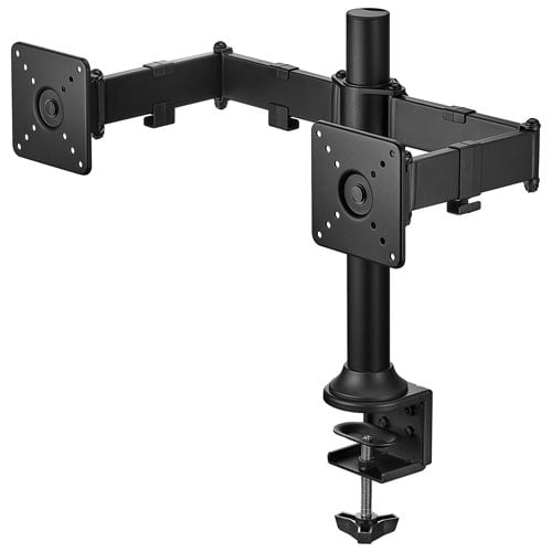 Insignia Dual Arm Full Motion Hydraulic Monitor Mount, Adjustable Desk Stand, Black (NS-PDMM19-C)
