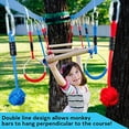 thumbnail image 2 of Double Ninja Slackline Obstacle Course for Kids - 80 Foot Line - Monkey Bars Playground Equipment - Ninja Warrior Course with Monkey Bars for Kids - Ninja Ropes Course - Patented Double Line Design, 2 of 5