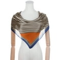 thumbnail image 2 of INSPIRE CHIC Women Striped Satin Scarf Shawl 35x35" Large Square Silk Feeling Neck Scarves Head Wraps Orange 90x90cm/35.4x35.4", 2 of 6