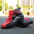 thumbnail image 3 of Bottes et Chaussures de Moto Toutes Saisons pour Hommes et Femmes, Noir Rouge, 41, 3 of 17