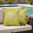 thumbnail image 4 of Boho Flowers Outdoor Waterproof Pillow Covers, Yellow Floral Vintage Bohemian Watercolor Decorative Square Throw Pillowcase Sofa Cushion Sham for Patio/Couch/Chair, 26"x26" 2 Pack, 4 of 8