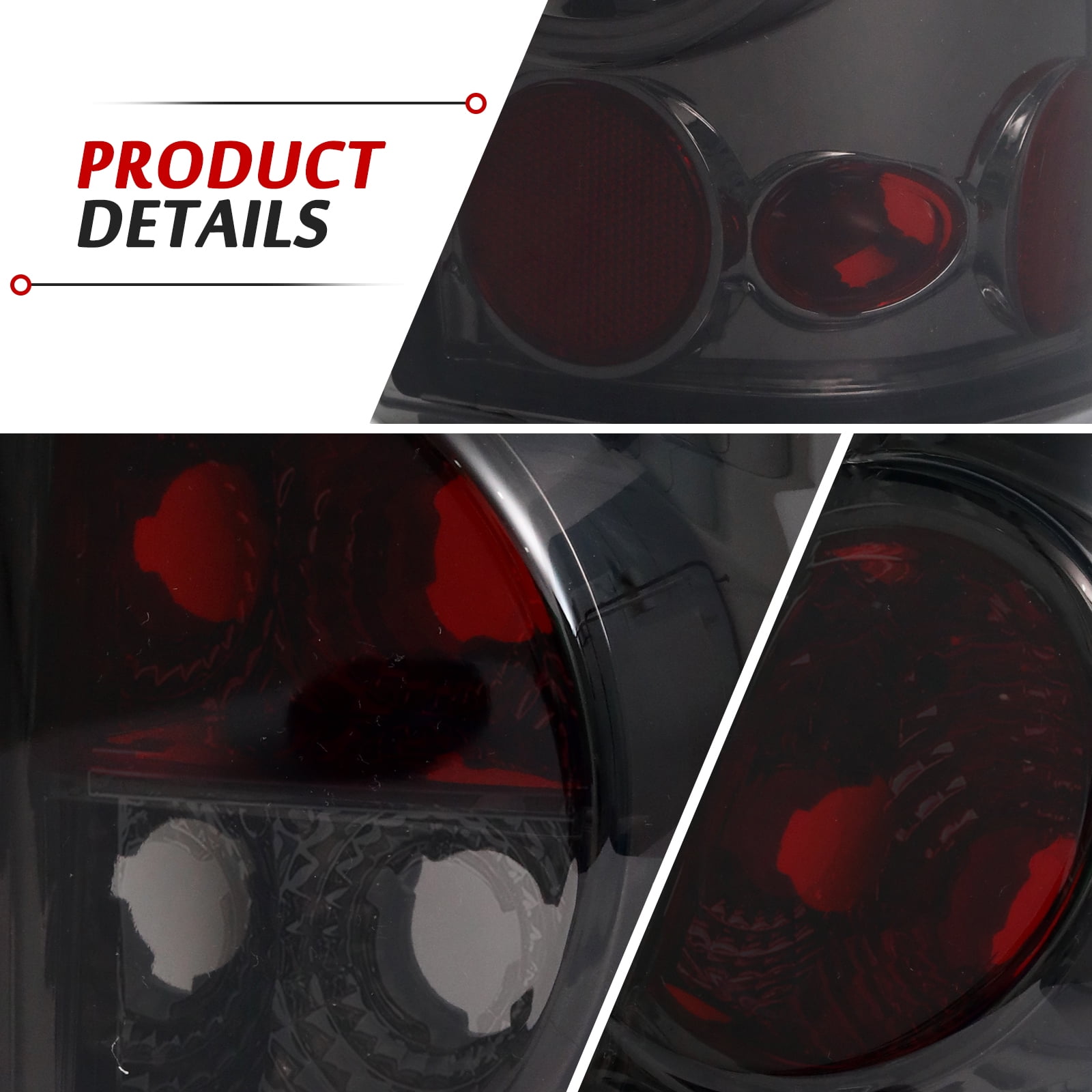 Sennachine For 1999-2006 Chevy Silverado 1500 2500 3500 Pair Smoke Tail Lights Brake Lamps
