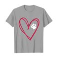 thumbnail image 1 of Posijego T-Shirts Graphiques Cœur pour Femmes Saint-Valentin Manches Courtes T-Shirts d'Été Mignons Col Rond Décontractés, 1 of 4
