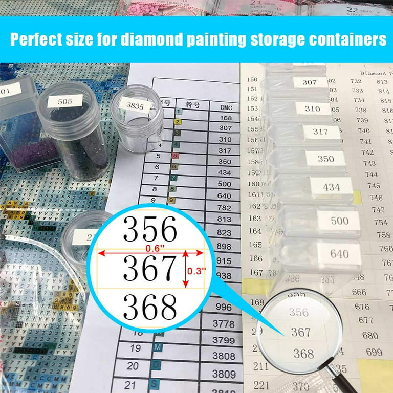 2 Sheets Diamond Painting Accessories Tools Kits Labels for Storage  Containers Art Jars compartmented Box, 455 Color Number Stickers Decals,  DIY Diamond Painting Art Supplies for Adults 