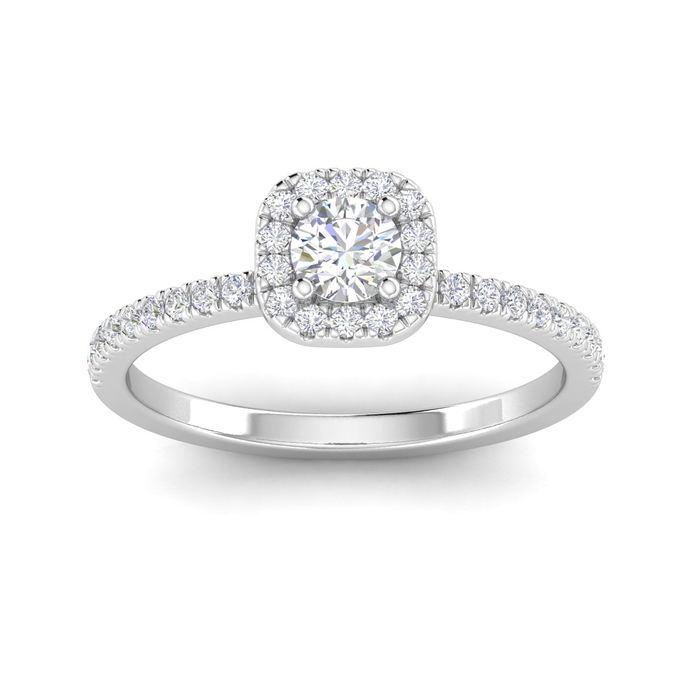 F/SI 1/2ctw Diamond Halo Engagement Ring in 10k White Gold