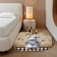 thumbnail image 2 of Vintage Gnomes Round Area Rug 7Ft Washable Circle Rugs for Dorm Laundry Room, Black White Checkered Retro Art Non-Slip Carpet Floor Mats Indoor Outdoor Carpet Runner Aesthetic Home Decor, 2 of 8