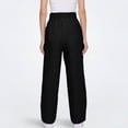 thumbnail image 5 of Sewkxo Pants Womens Sherpa Linen Drawstring Elastic Waist Trousers Spring Summer Casual Loose Lounge Trouser with Pockets,Black S, 5 of 6