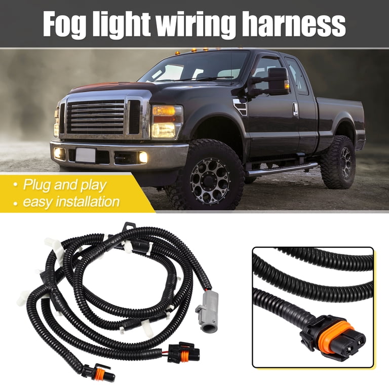 Ford F-350 fog light wiring harness damage near radiator grille area
