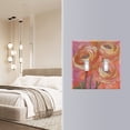 thumbnail image 4 of Yayeee Toggle Light Switch Wall Plate 2-Gang 4.56"x4.48" Decorative Outlet Cover, Abstract Pink Flowers, 4 of 7
