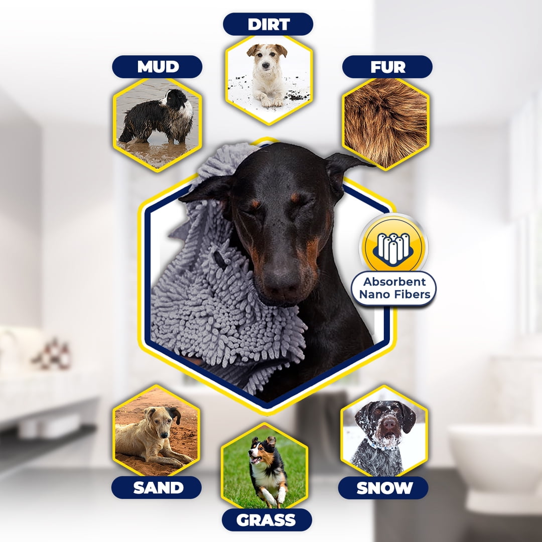 Muddy Mat Doggy Dryer - Microfiber Shammy, Quick Drying & Washable