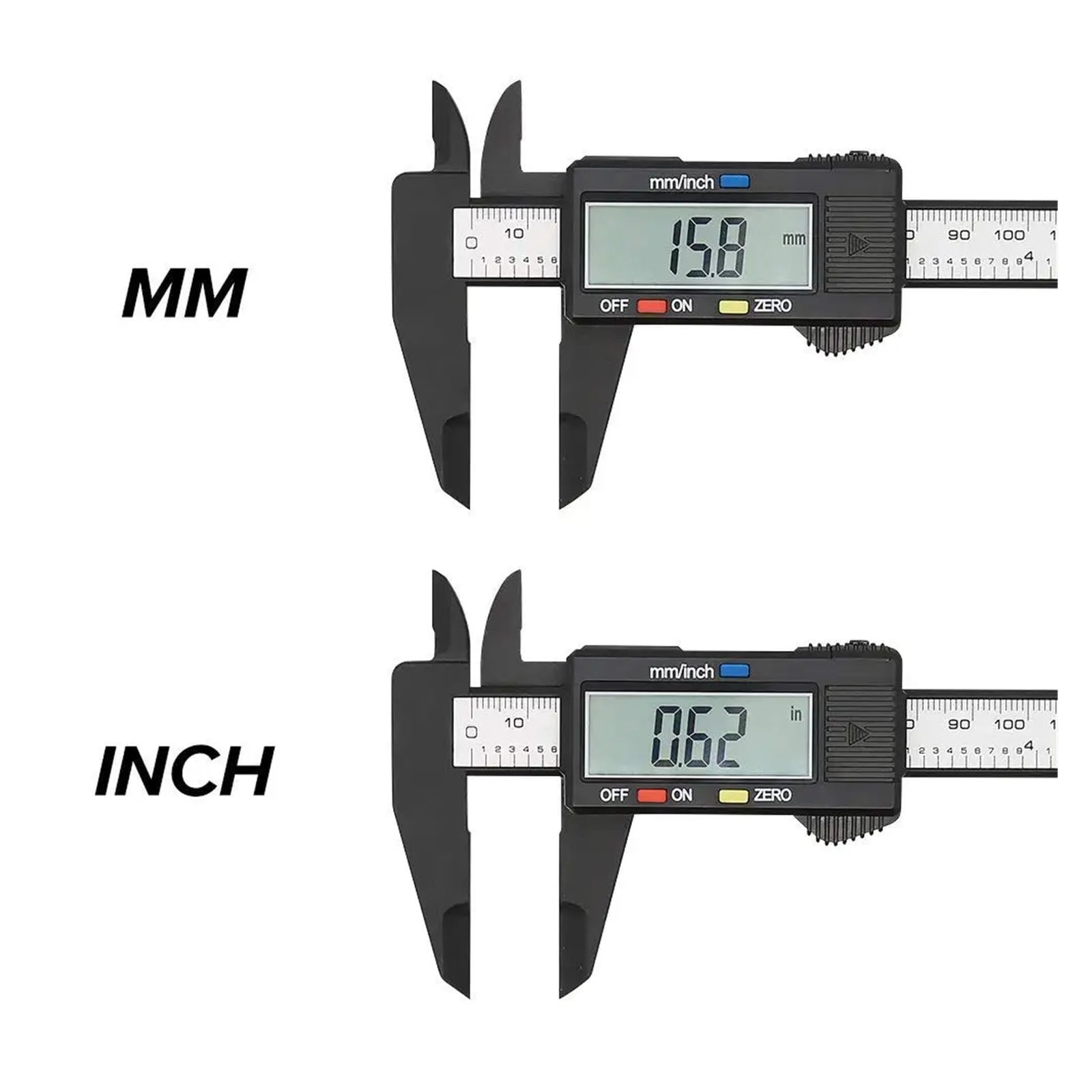 150mm 100mm Electronic Digital Caliper Carbon Fiber Dial Vernier Caliper Gauge Micrometer Measuring Tool Digital Ruler ,Easy to Use