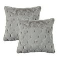 thumbnail image 4 of Home Soft Things Serenta Jacquard Rabbit Faux Fur Throw Pillow Covers 2 Piece Set, 20" x 20", Grey, 4 of 6