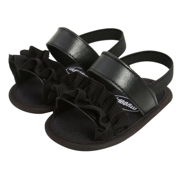 Wolcakyue Baby Boys Girls Sandals Soft Sole Summer Wedding Dress Flat Shoes Beach Sandal Crib Shoes First Walkers,Black 4