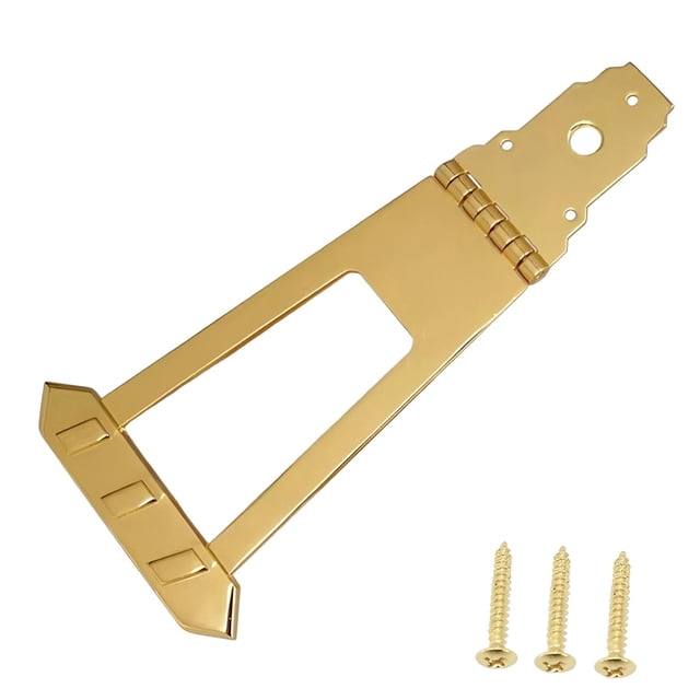BELOVING Guitar Trapezoidal Tailpiece Bridge Easy to Install Professional with Screws gold