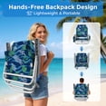 thumbnail image 6 of DKMOCO Backpack Beach Chair Folding Camping Chair for Adults, Portable Outdoor Lounge Chair with Cup Holder for Outside Lawn Patio, Heavy Duty 6-Position Reclining, Leaf Blue-Green, 6 of 9