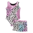 thumbnail image 2 of iiniim Girls Gymnastics Yoga Dance Sport Sets Print Leotard with Shorts Dancewear Size 4-16 Leopard Colorful 16, 2 of 7