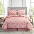 thumbnail image 2 of HAOK Pinch Pleat Comforter Set 8 Piece, King Size, Pink, 2 of 6