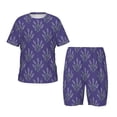 thumbnail image 1 of Balery Lavender Flowers Conjunto de Pijama Infantil de Manga Corta con Estampado – Ropa de Dormir de Algodón Suave-3X-Large, 1 of 6