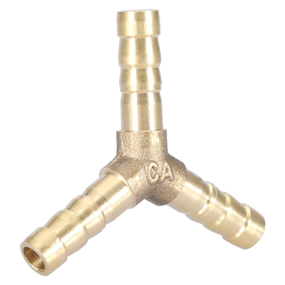 6-14MM Brass 'T' 3 way Hose Joiner Barbed Connector Air Fuel Pipe Gas Tubing 