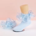 thumbnail image 7 of Abcomgle Ruffle Socks Lace Frilly Ankle Dress Socks For Girls | 1-8 Years Old Princess Growing School Party Outfit Flower Girl Church Socks Light Blue, 7 of 7
