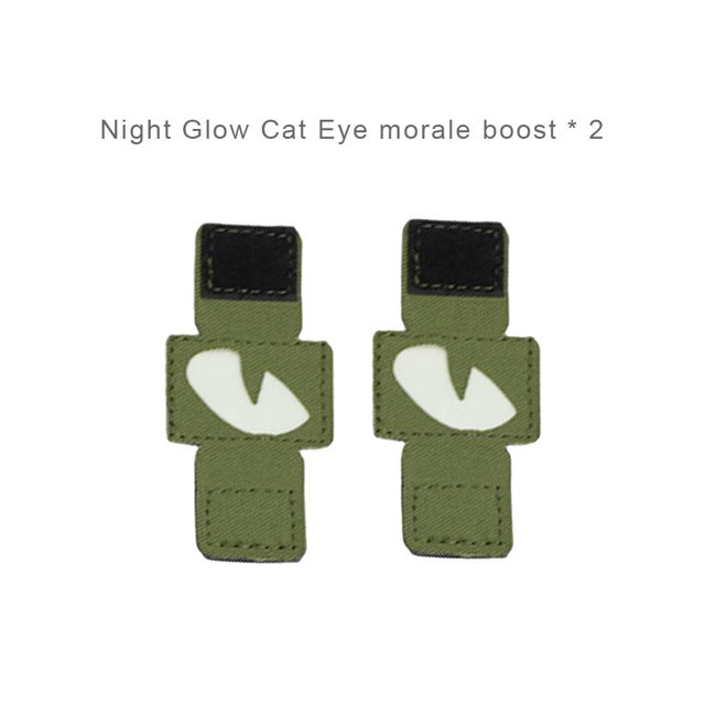 2Uds. Parches Militares Divertidos Ojos De Gato Para Ropa Mochila Sombrero Verde Militar 2 Piezas