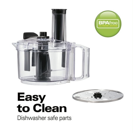 Hamilton Beach - 8 Cup Food Processor with Built-In Bowl Scraper - Black