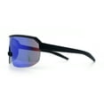 thumbnail image 6 of Mens Oversized Color Mirror Shield MTB Half Rim Sport Plastic Sunglasses Black - Teal Mirror, 6 of 8