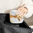 thumbnail image 6 of Sanitary Napkin Storage Bag for Girls Women, Portable First Period Pads Bag Tampons Holder Girls Travel Makeup Bag, Large Capacity Watercolor Giraffe with a Flower, 6 of 6