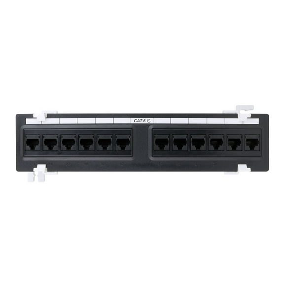 Construct Pro 12-Port Cat6 Wall Mount Patch Panel, RoHS Compliant