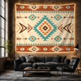 thumbnail image 6 of Stepped Diamond and Chevron Design Set Against a Cream Field, Serene Folk Art for Southwest Decor Lovers, Traditional Wall Art, Housewarming Gift Tapestry Wall Hanging for Living Room and Bedroom, 6 of 7