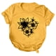 thumbnail image 1 of Gibobby Casual Playera de Manga Corta para Mujer Mujeres Casual Impresión Manga Corta Cuello Redondo Camiseta Suelta Blusa Tops(Amarillo,M), 1 of 4