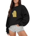 thumbnail image 1 of Gibobby Sudadera de Navidad para mujer Sudadera con capucha de manga larga con estampado de oro de imitación para mujer(Negro,CH), 1 of 4