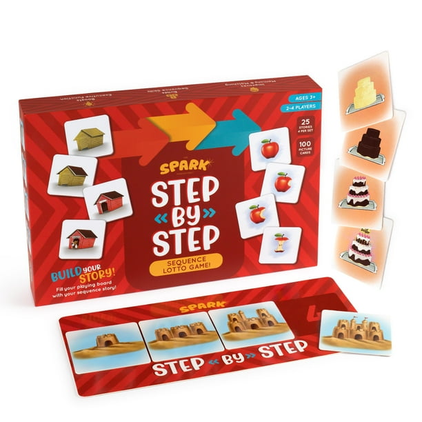 Spark Innovations Juego de mesa de secuencia Juego de cartas de secuenciación Suministros para la escuela en el hogar Tarjetas de secuencia para niños Tarjetas con imágenes Preescolar Debe tener juego